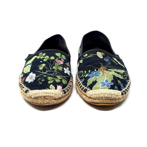 GUCCI Canvas Flora Knight Print Nero Flat Espadrilles Black Size 36.5 US 6.5 - Picture 6 of 16